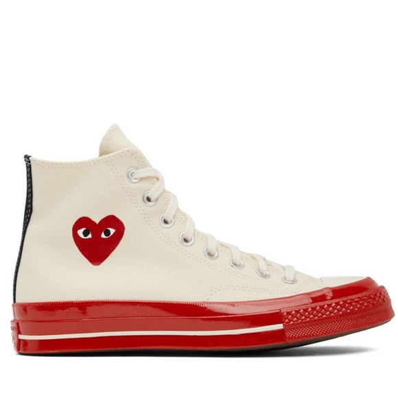 Converse Shoes Cdg X Converse Cream Red Poshmark